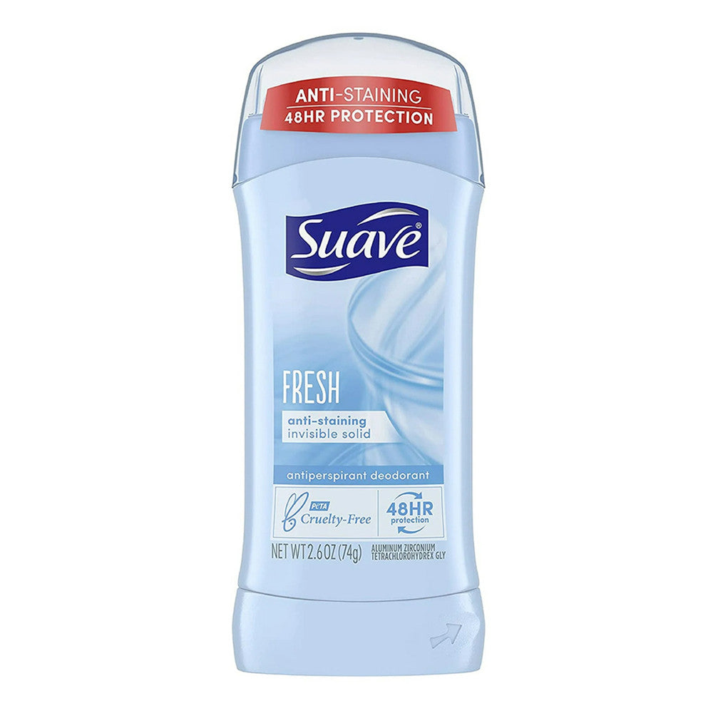 Suave Anti-Perspirant Deodorant Invisible Solid, Fresh - 2.6 Oz